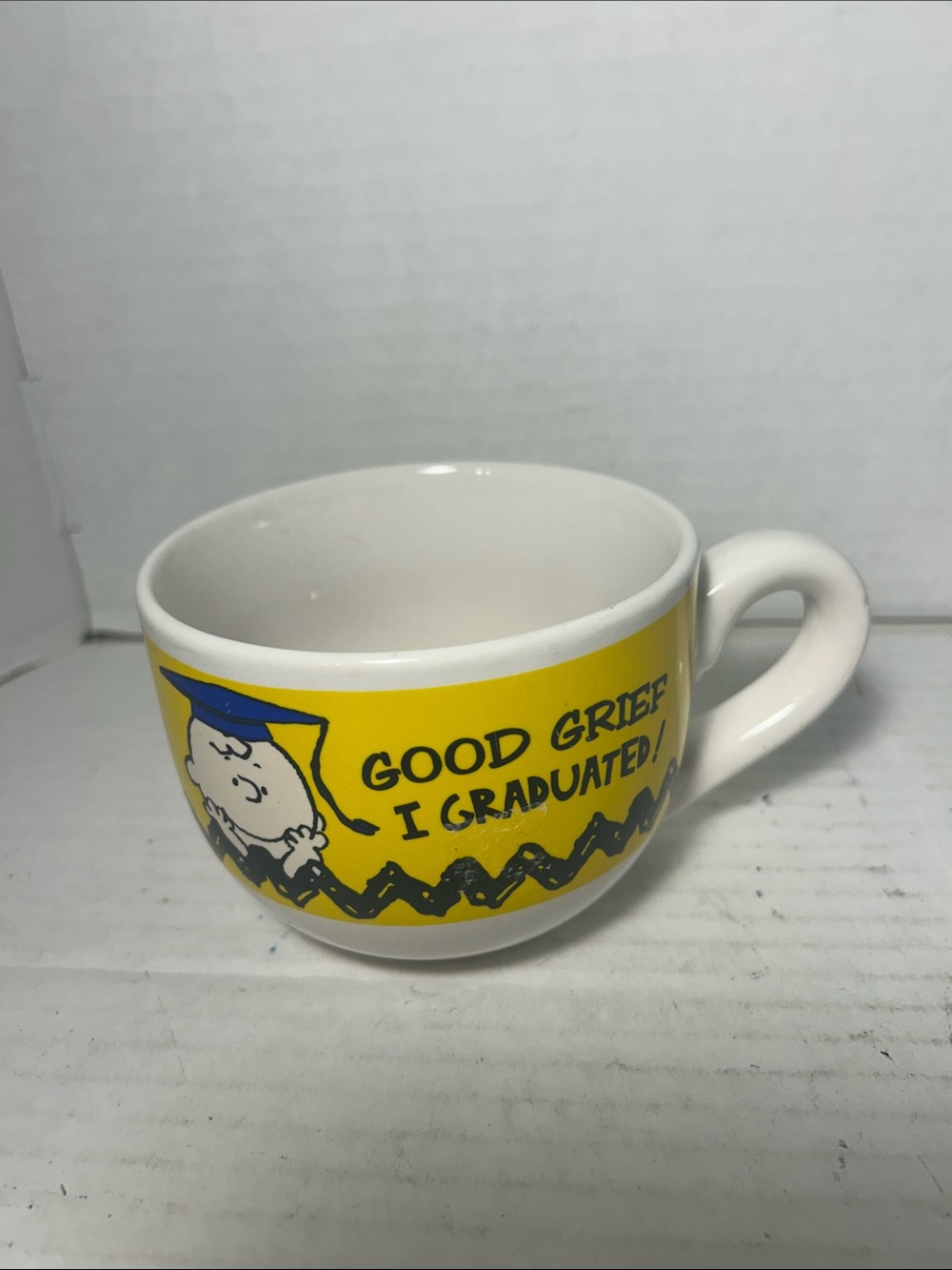 Peanuts Yellow & White 'Good Grief I Graduated!' Ceramic Mug
